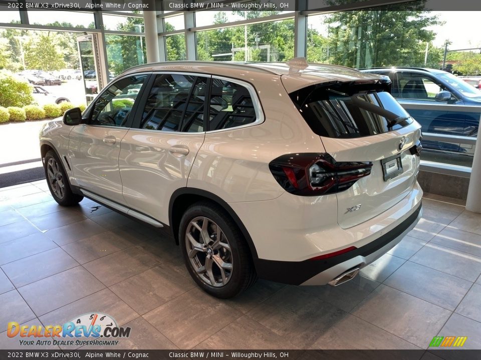 2022 BMW X3 xDrive30i Alpine White / Cognac Photo #2