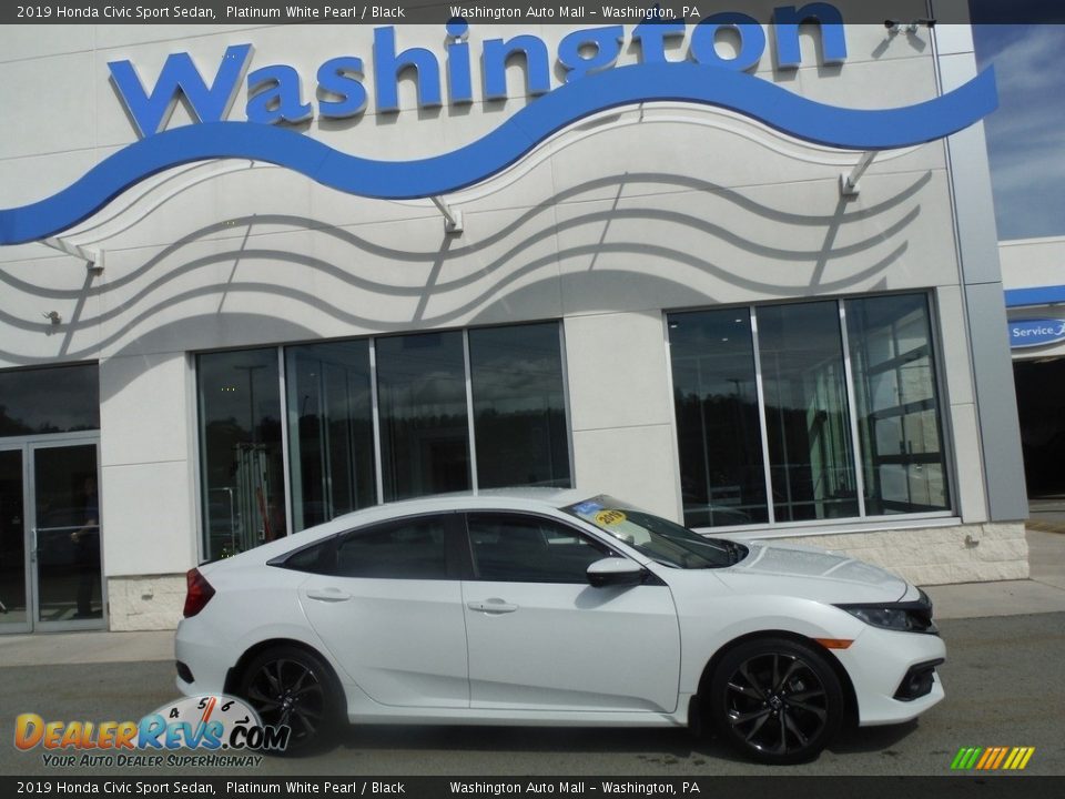 2019 Honda Civic Sport Sedan Platinum White Pearl / Black Photo #2
