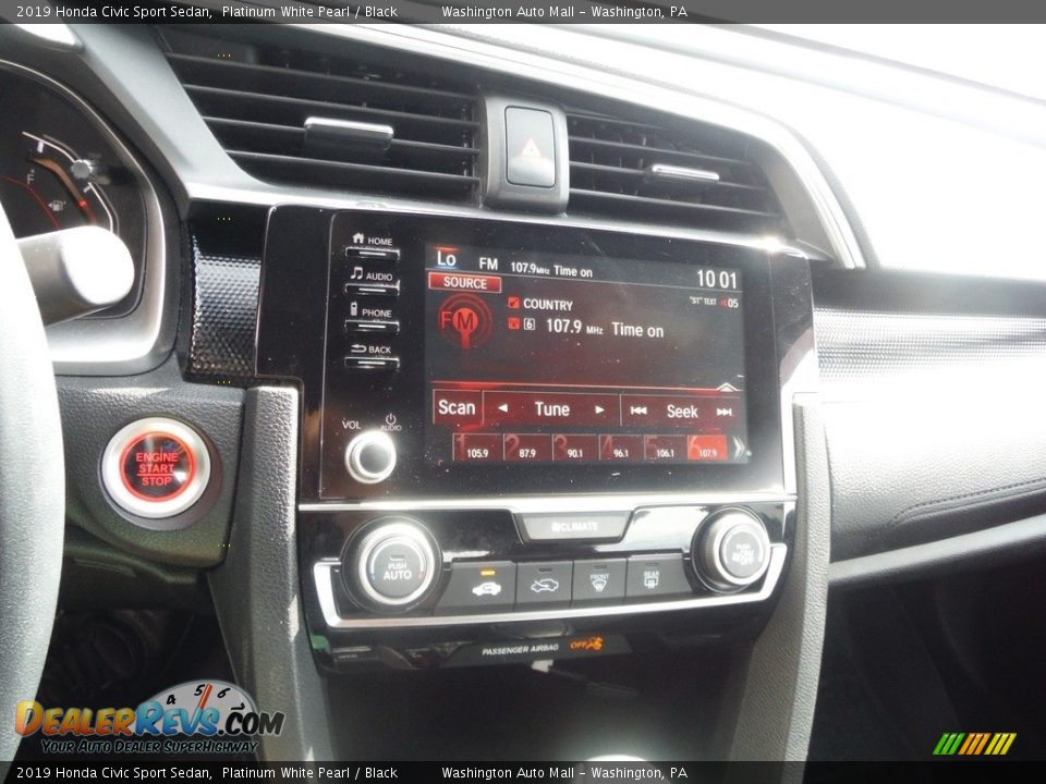 2019 Honda Civic Sport Sedan Platinum White Pearl / Black Photo #20