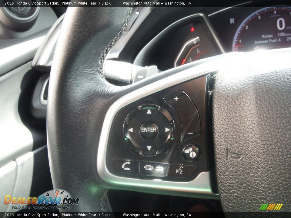 2019 Honda Civic Sport Sedan Platinum White Pearl / Black Photo #22
