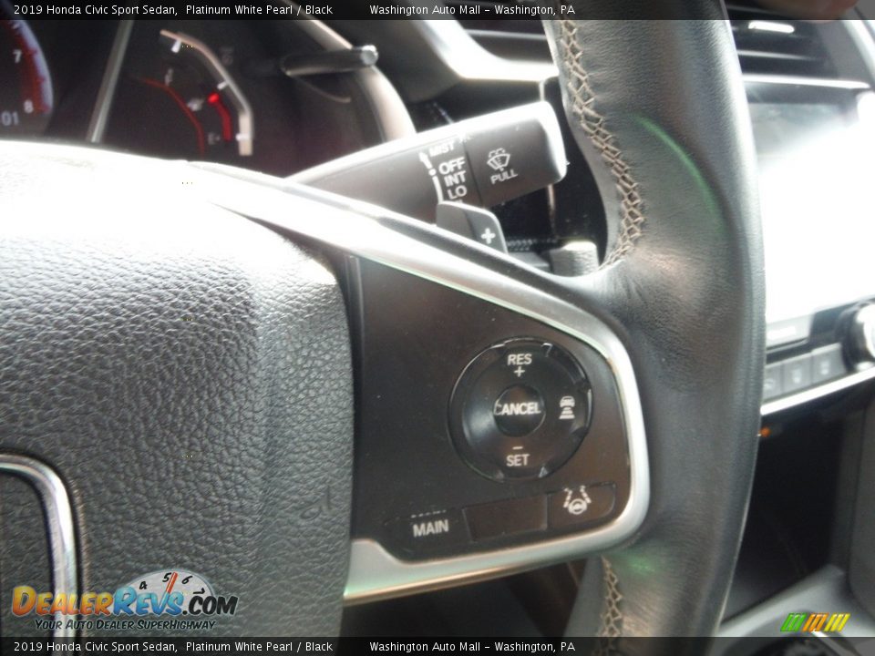 2019 Honda Civic Sport Sedan Platinum White Pearl / Black Photo #23