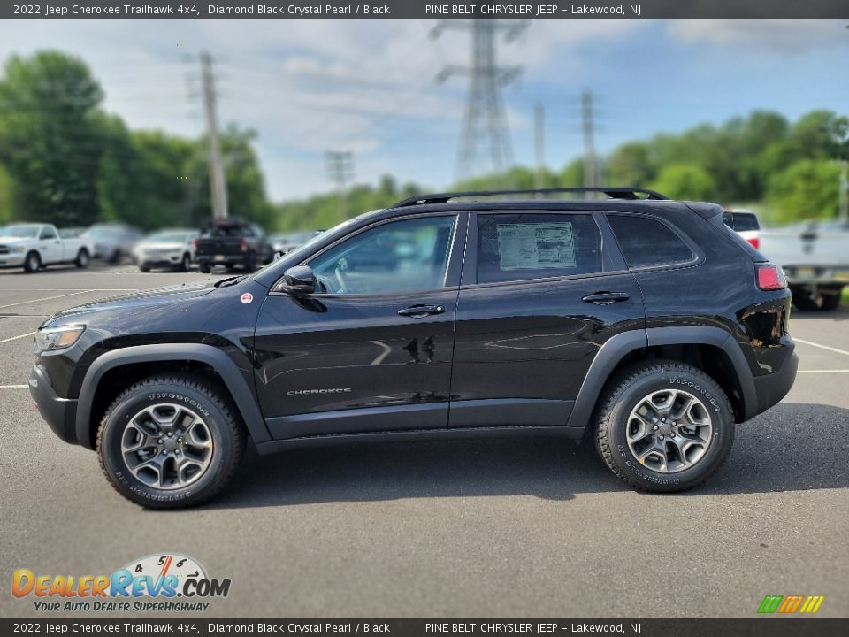 2022 Jeep Cherokee Trailhawk 4x4 Diamond Black Crystal Pearl / Black Photo #3