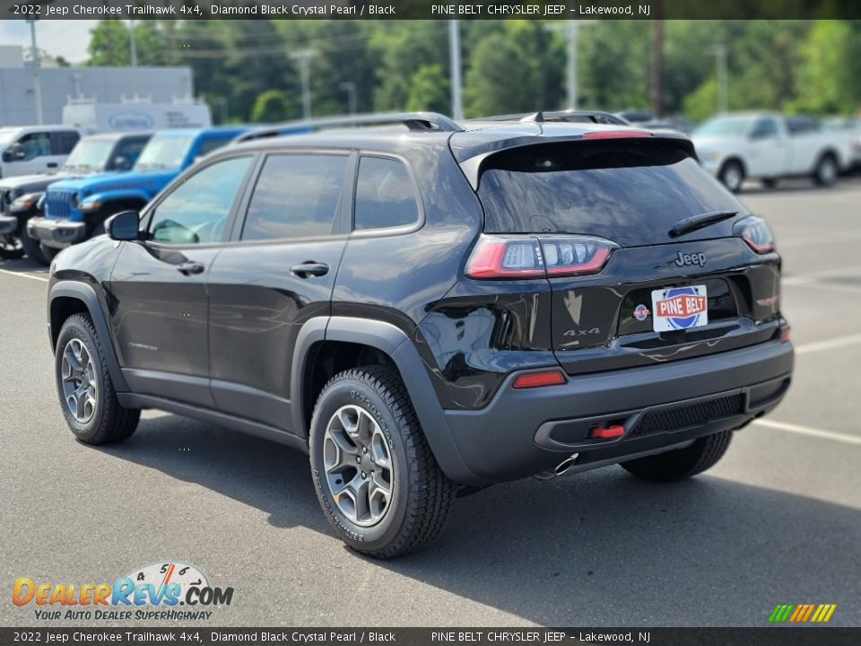 2022 Jeep Cherokee Trailhawk 4x4 Diamond Black Crystal Pearl / Black Photo #4