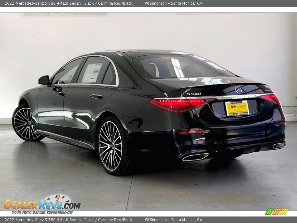 2022 Mercedes-Benz S 580 4Matic Sedan Black / Carmine Red/Black Photo #2