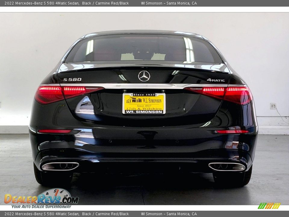 2022 Mercedes-Benz S 580 4Matic Sedan Black / Carmine Red/Black Photo #3