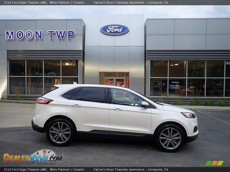 2019 Ford Edge Titanium AWD White Platinum / Ceramic Photo #1