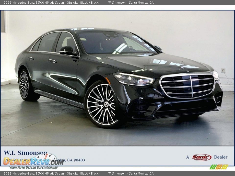 2022 Mercedes-Benz S 500 4Matic Sedan Obsidian Black / Black Photo #1