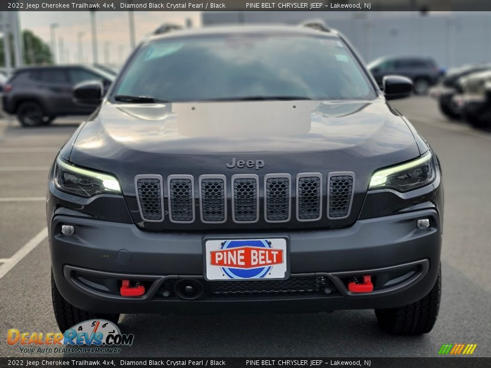 2022 Jeep Cherokee Trailhawk 4x4 Diamond Black Crystal Pearl / Black Photo #2