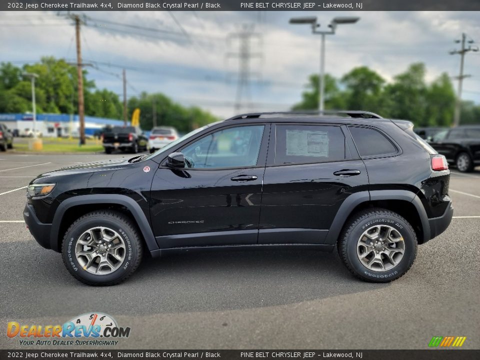 2022 Jeep Cherokee Trailhawk 4x4 Diamond Black Crystal Pearl / Black Photo #3