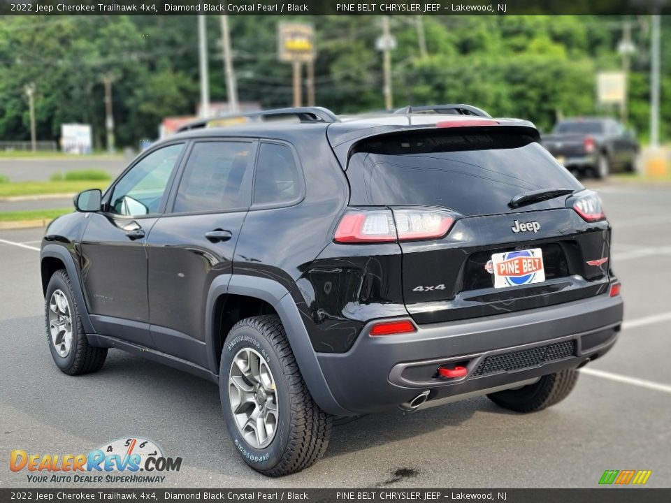 2022 Jeep Cherokee Trailhawk 4x4 Diamond Black Crystal Pearl / Black Photo #4