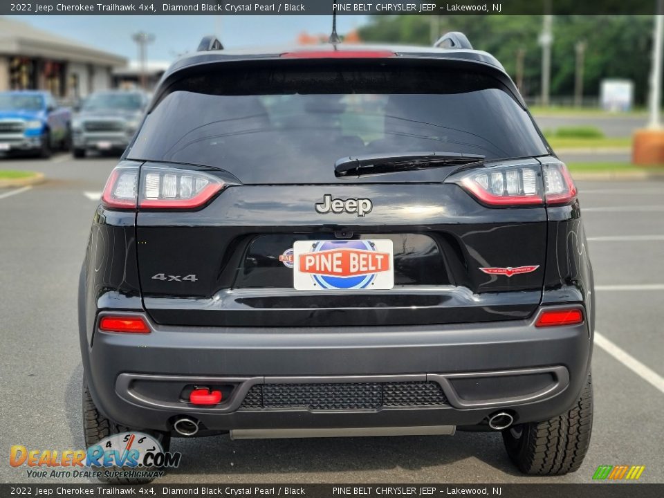 2022 Jeep Cherokee Trailhawk 4x4 Diamond Black Crystal Pearl / Black Photo #5