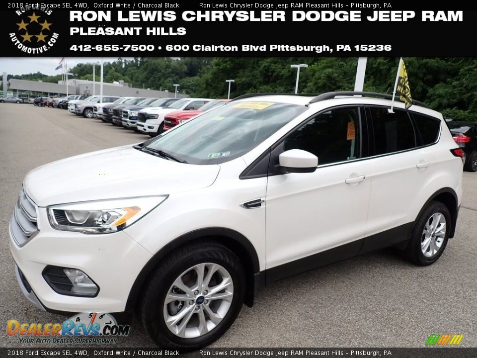 2018 Ford Escape SEL 4WD Oxford White / Charcoal Black Photo #1