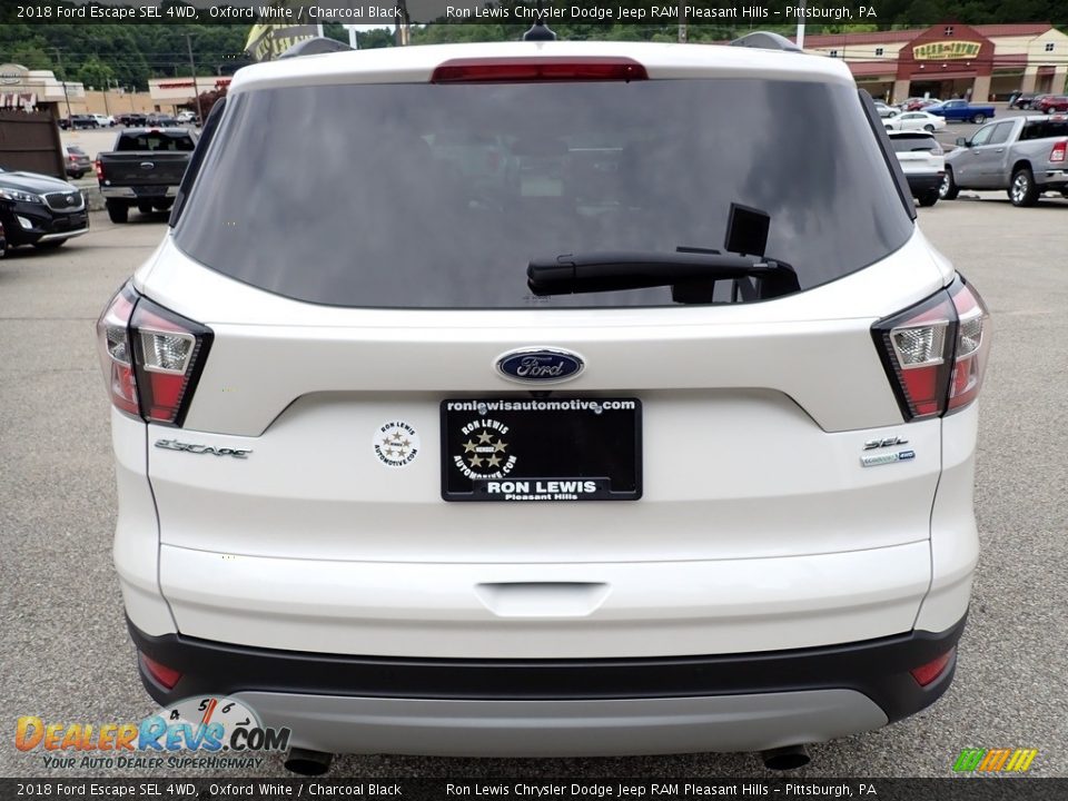 2018 Ford Escape SEL 4WD Oxford White / Charcoal Black Photo #4