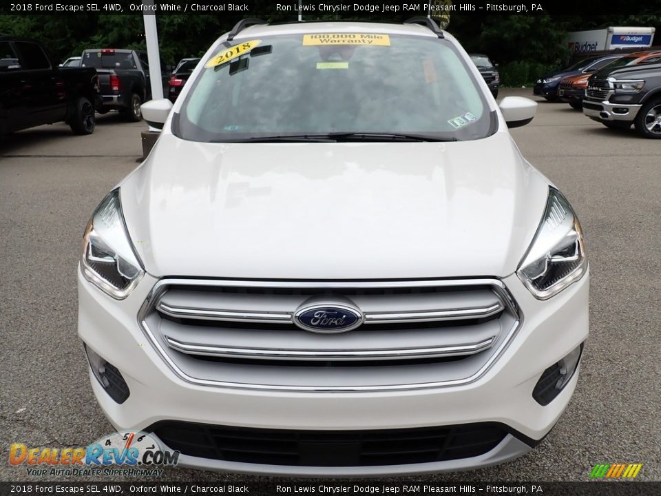 2018 Ford Escape SEL 4WD Oxford White / Charcoal Black Photo #9