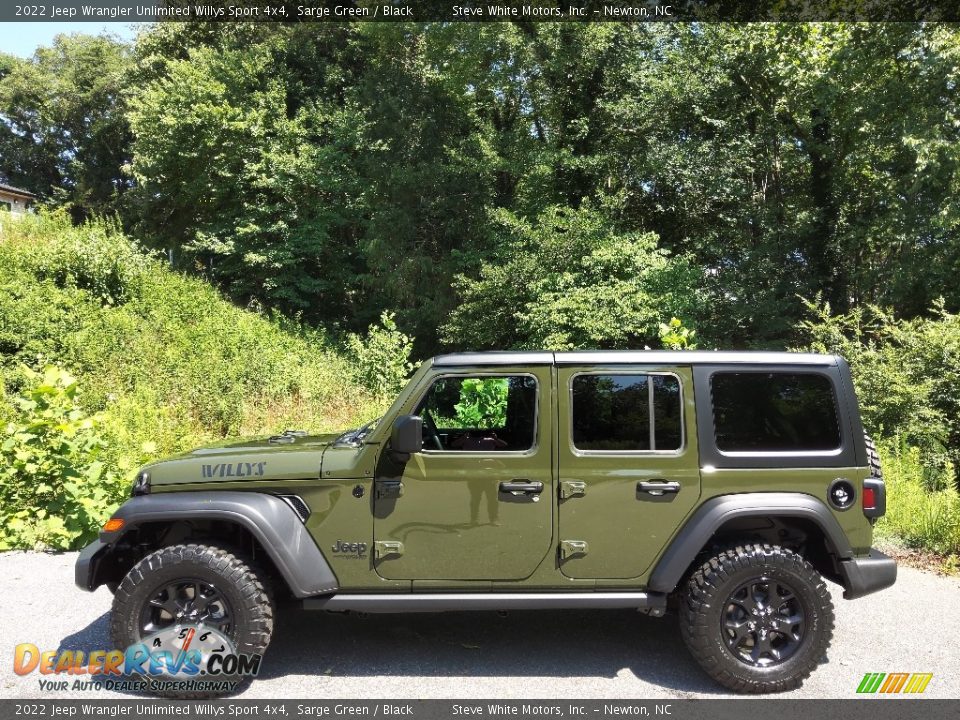 2022 Jeep Wrangler Unlimited Willys Sport 4x4 Sarge Green / Black Photo #1