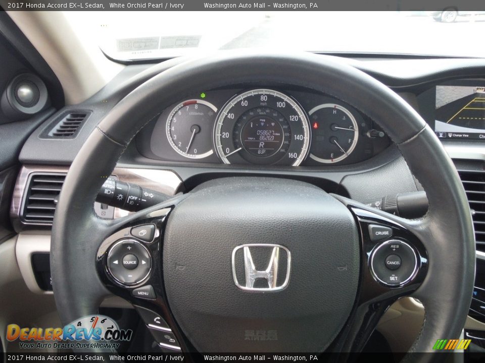 2017 Honda Accord EX-L Sedan White Orchid Pearl / Ivory Photo #24