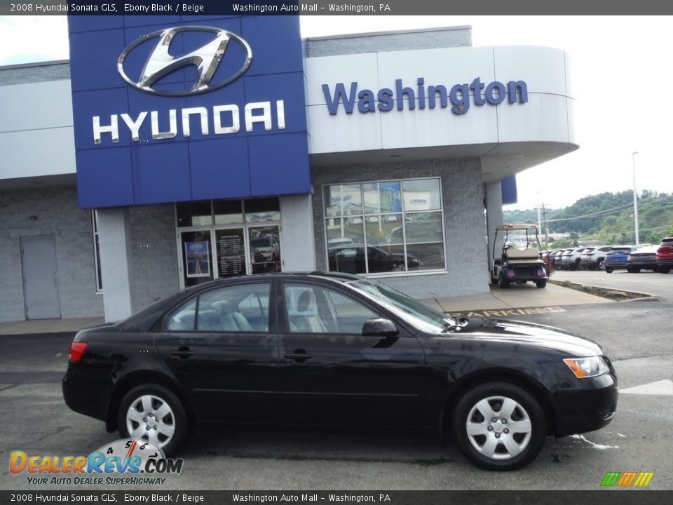 2008 Hyundai Sonata GLS Ebony Black / Beige Photo #2