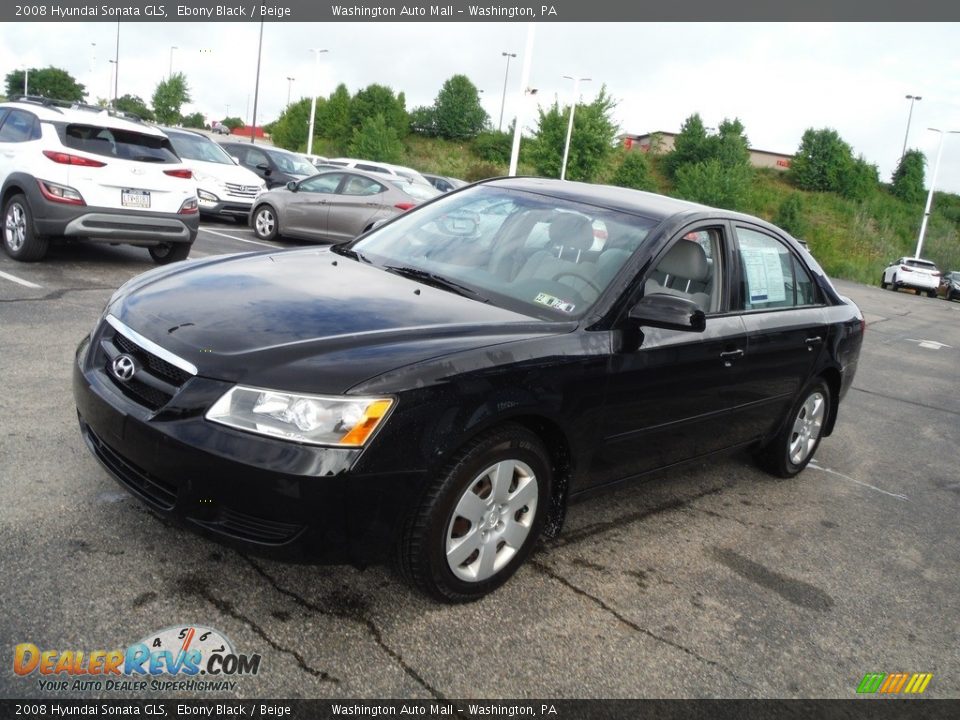 2008 Hyundai Sonata GLS Ebony Black / Beige Photo #5