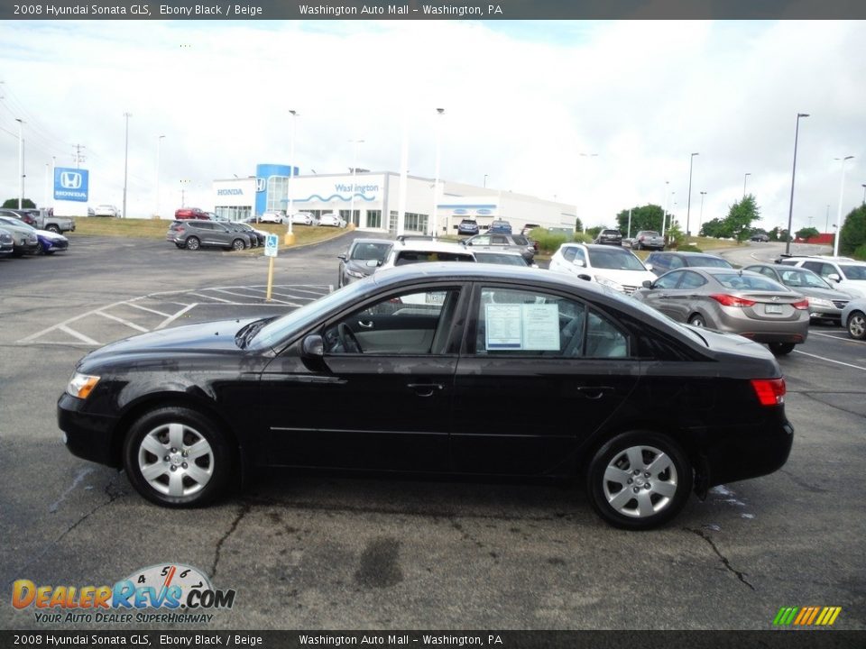 2008 Hyundai Sonata GLS Ebony Black / Beige Photo #6