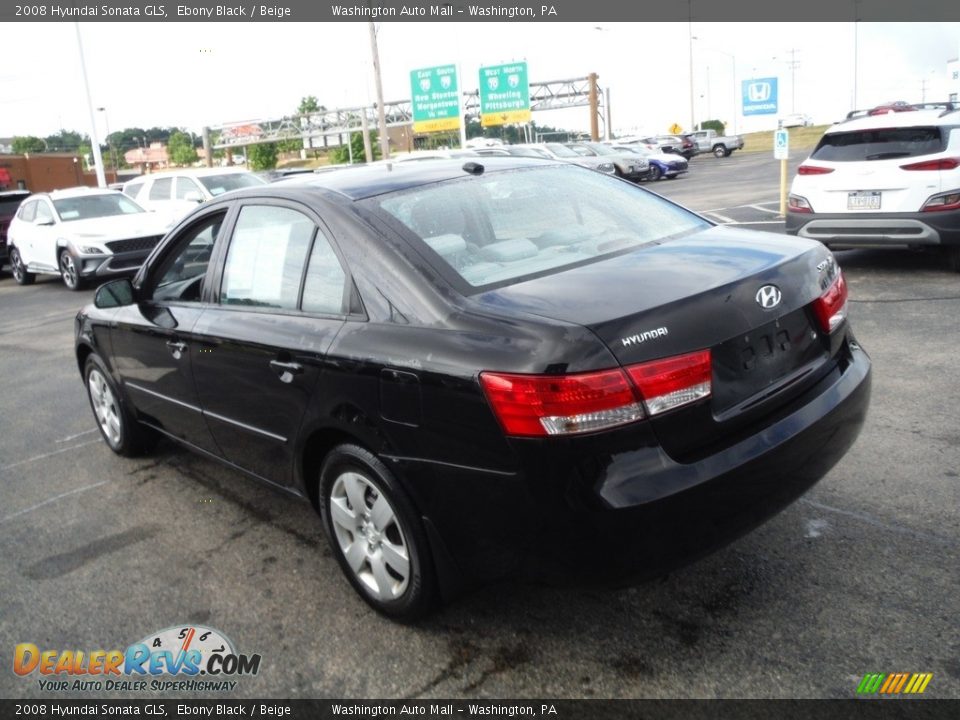 2008 Hyundai Sonata GLS Ebony Black / Beige Photo #7