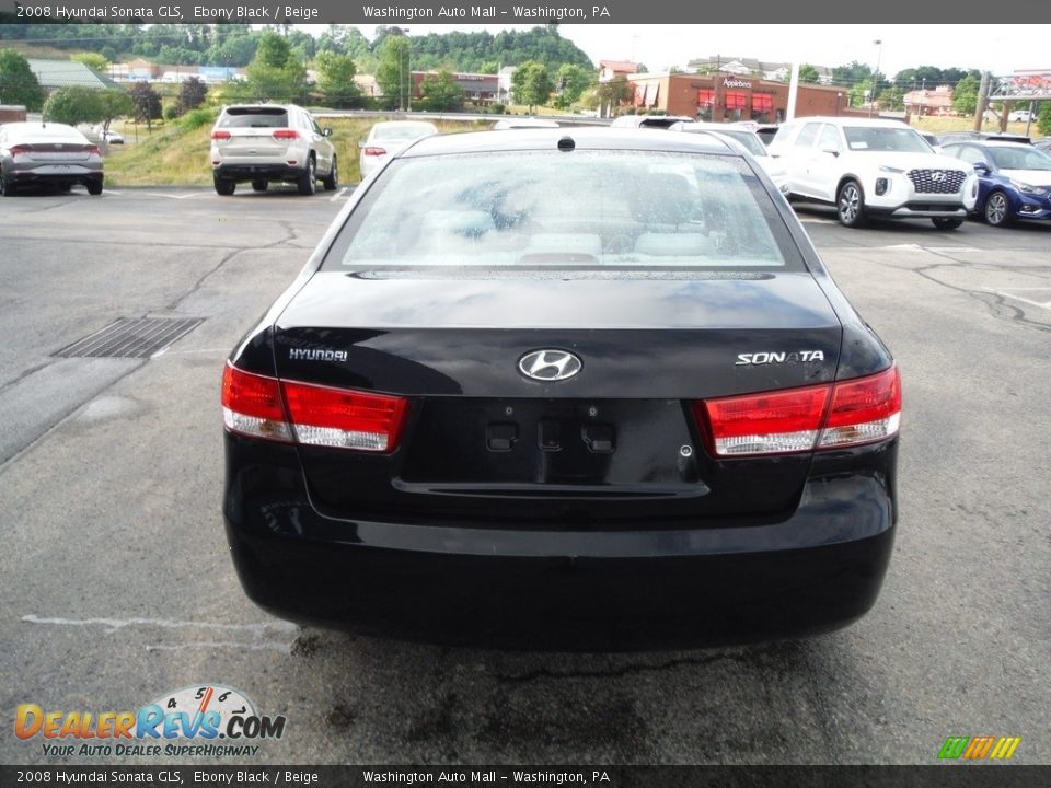 2008 Hyundai Sonata GLS Ebony Black / Beige Photo #8