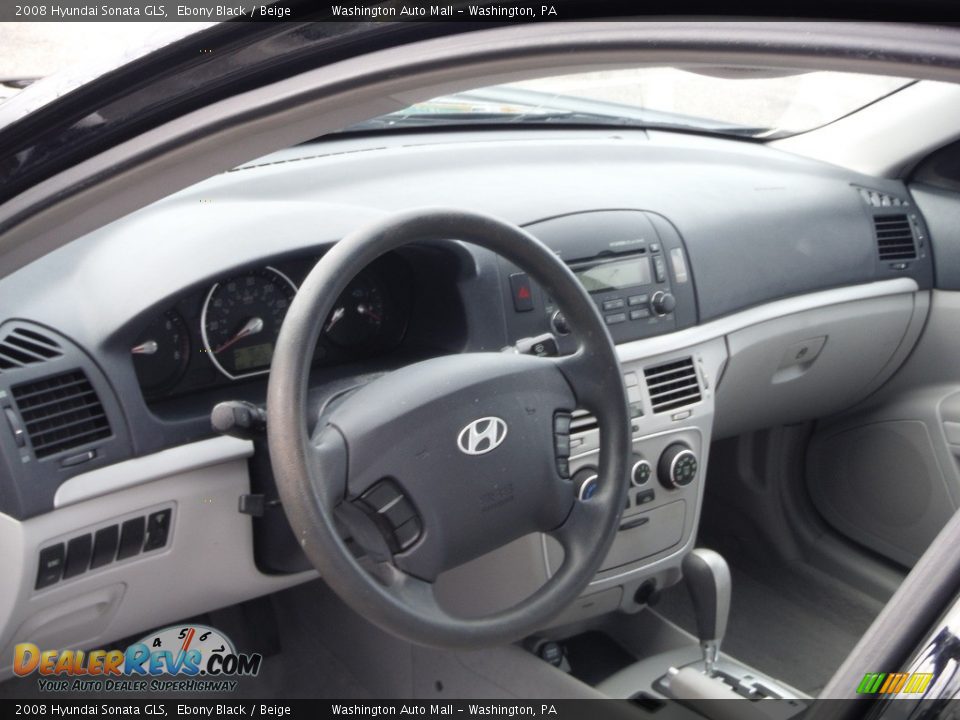 2008 Hyundai Sonata GLS Ebony Black / Beige Photo #9