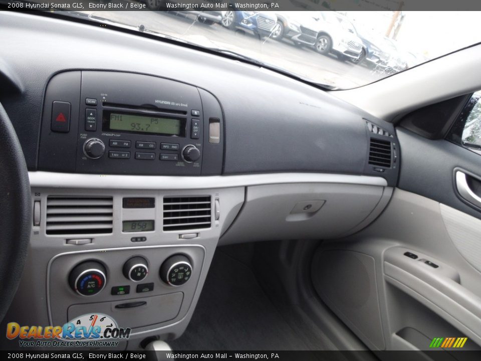 2008 Hyundai Sonata GLS Ebony Black / Beige Photo #15