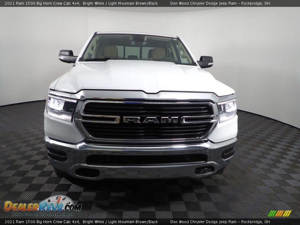 2021 Ram 1500 Big Horn Crew Cab 4x4 Bright White / Light Mountain Brown/Black Photo #6