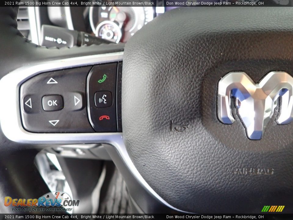 2021 Ram 1500 Big Horn Crew Cab 4x4 Bright White / Light Mountain Brown/Black Photo #18