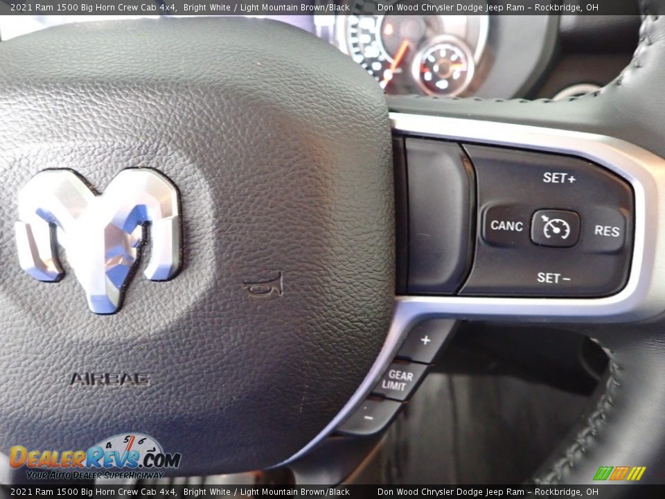 2021 Ram 1500 Big Horn Crew Cab 4x4 Bright White / Light Mountain Brown/Black Photo #19