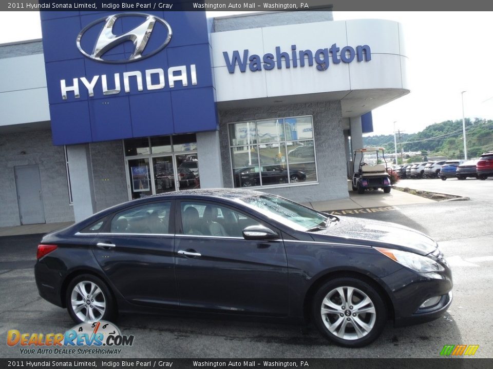 2011 Hyundai Sonata Limited Indigo Blue Pearl / Gray Photo #2