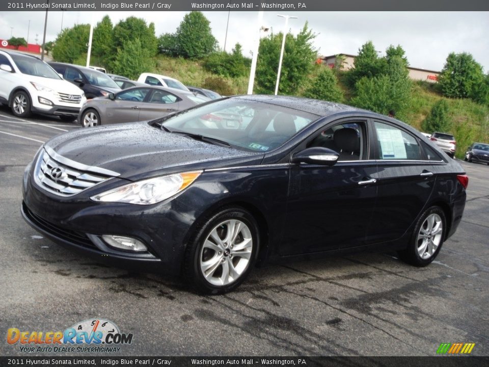 2011 Hyundai Sonata Limited Indigo Blue Pearl / Gray Photo #6