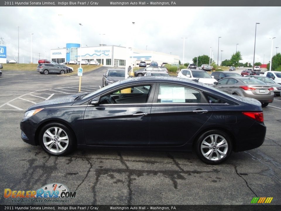 2011 Hyundai Sonata Limited Indigo Blue Pearl / Gray Photo #7