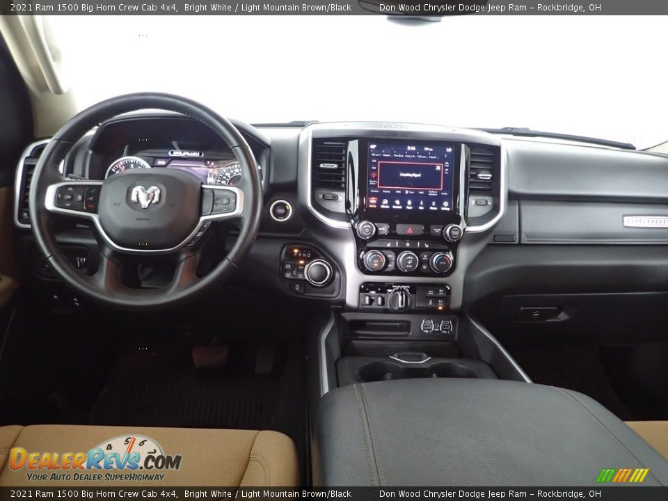 2021 Ram 1500 Big Horn Crew Cab 4x4 Bright White / Light Mountain Brown/Black Photo #28