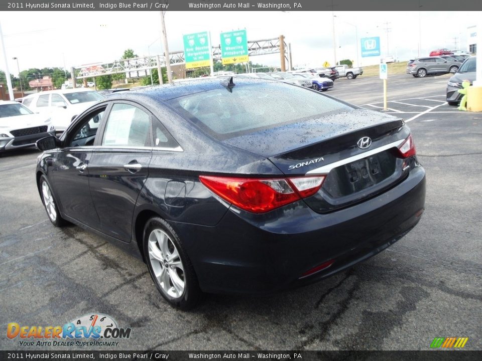 2011 Hyundai Sonata Limited Indigo Blue Pearl / Gray Photo #8