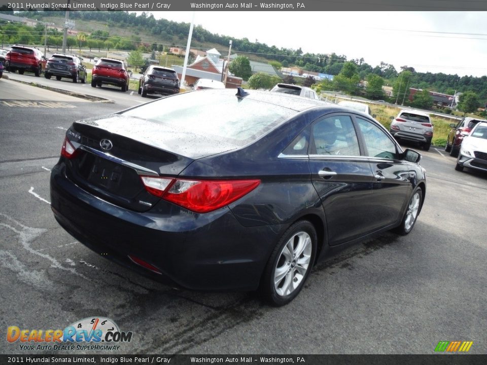 2011 Hyundai Sonata Limited Indigo Blue Pearl / Gray Photo #11