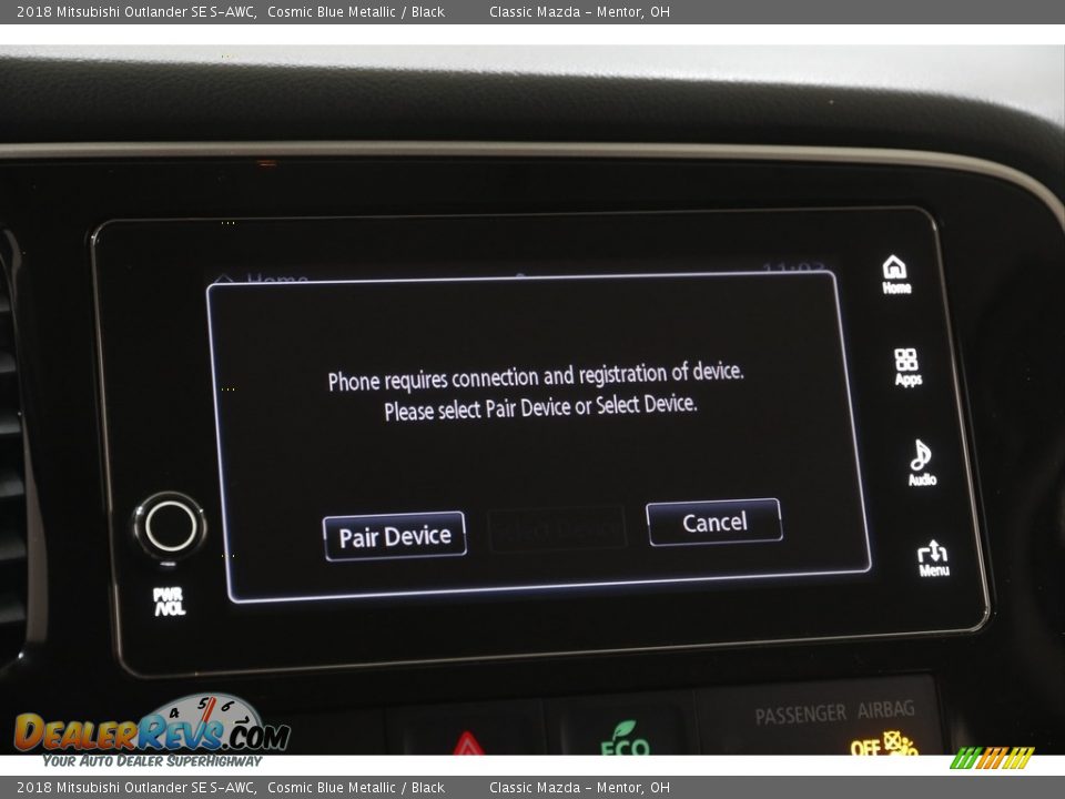 2018 Mitsubishi Outlander SE S-AWC Cosmic Blue Metallic / Black Photo #11