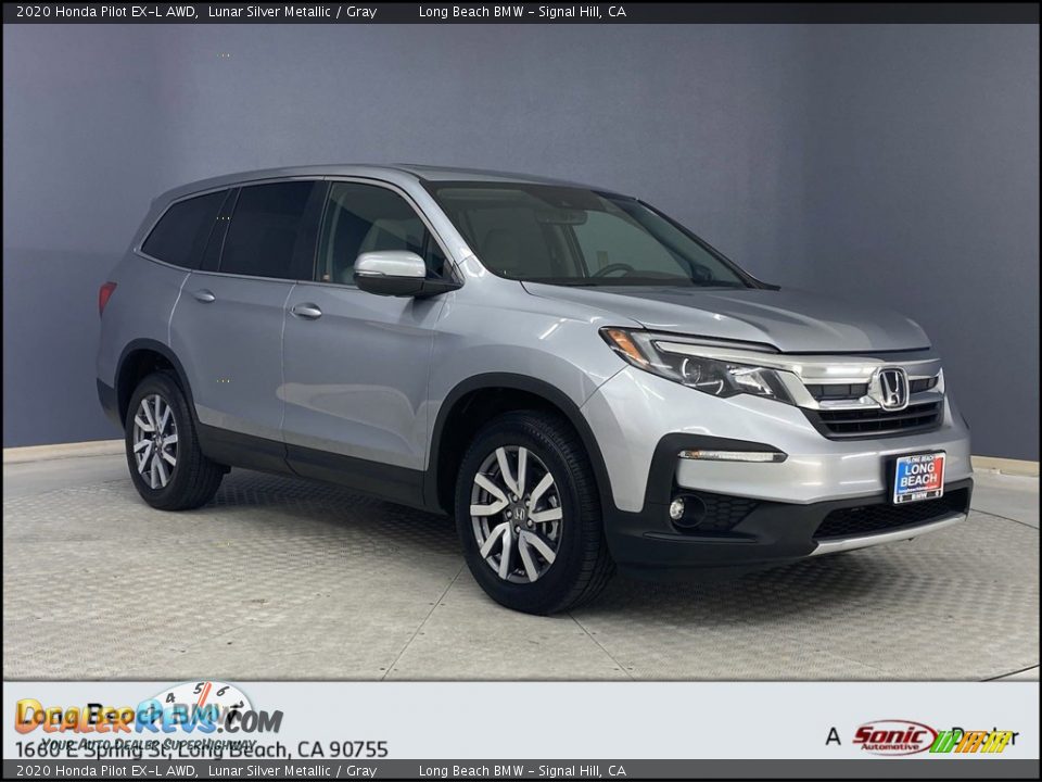2020 Honda Pilot EX-L AWD Lunar Silver Metallic / Gray Photo #1