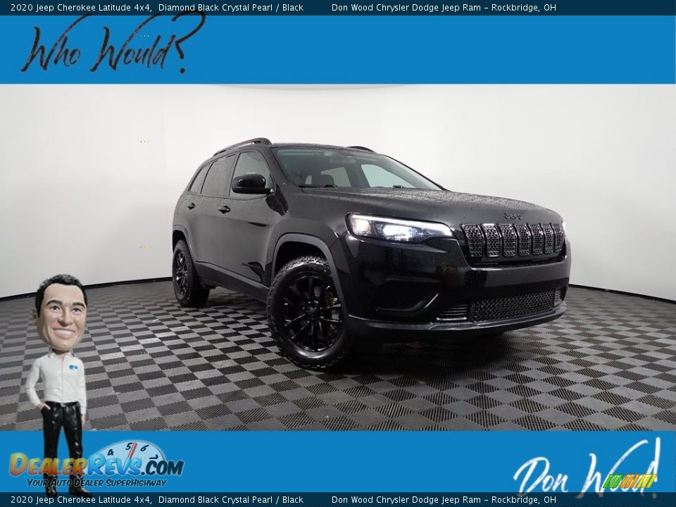 2020 Jeep Cherokee Latitude 4x4 Diamond Black Crystal Pearl / Black Photo #1