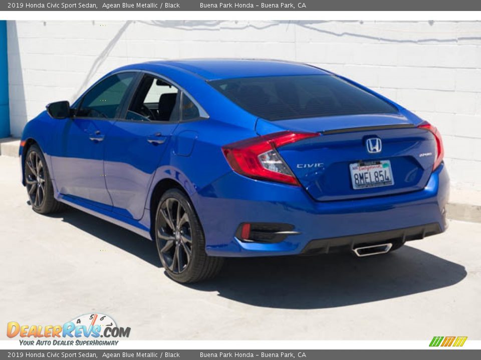 2019 Honda Civic Sport Sedan Agean Blue Metallic / Black Photo #2