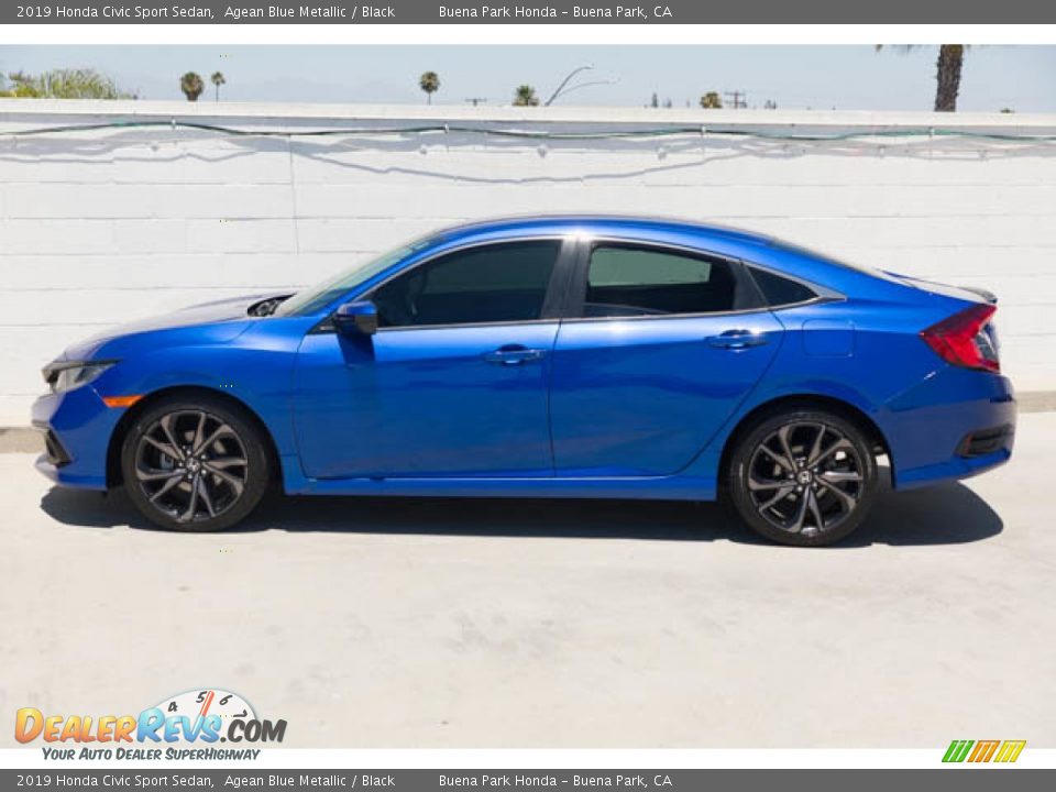 2019 Honda Civic Sport Sedan Agean Blue Metallic / Black Photo #8