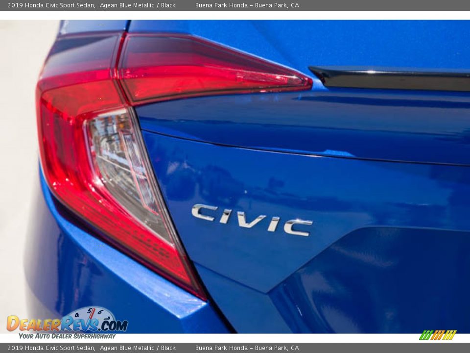 2019 Honda Civic Sport Sedan Agean Blue Metallic / Black Photo #10