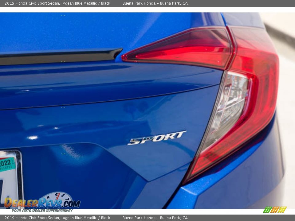 2019 Honda Civic Sport Sedan Agean Blue Metallic / Black Photo #11