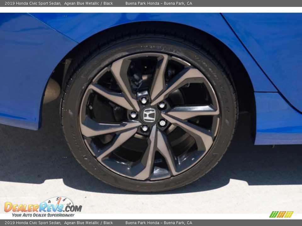 2019 Honda Civic Sport Sedan Agean Blue Metallic / Black Photo #34