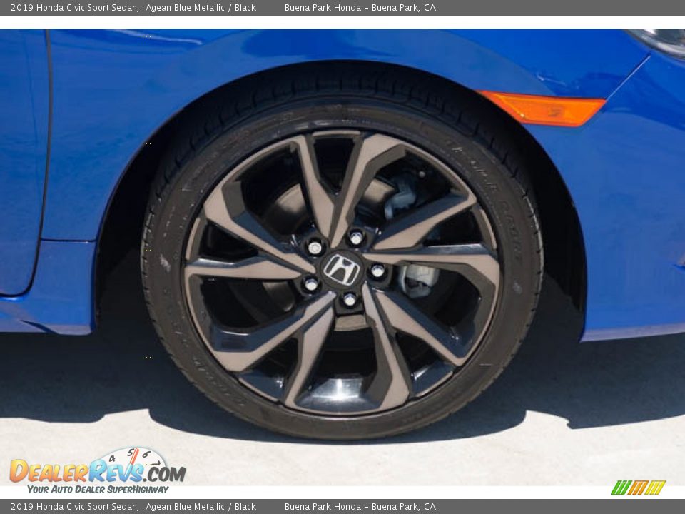 2019 Honda Civic Sport Sedan Agean Blue Metallic / Black Photo #35