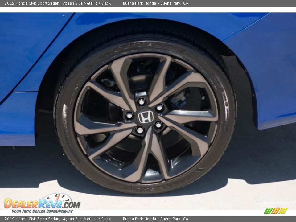 2019 Honda Civic Sport Sedan Agean Blue Metallic / Black Photo #36