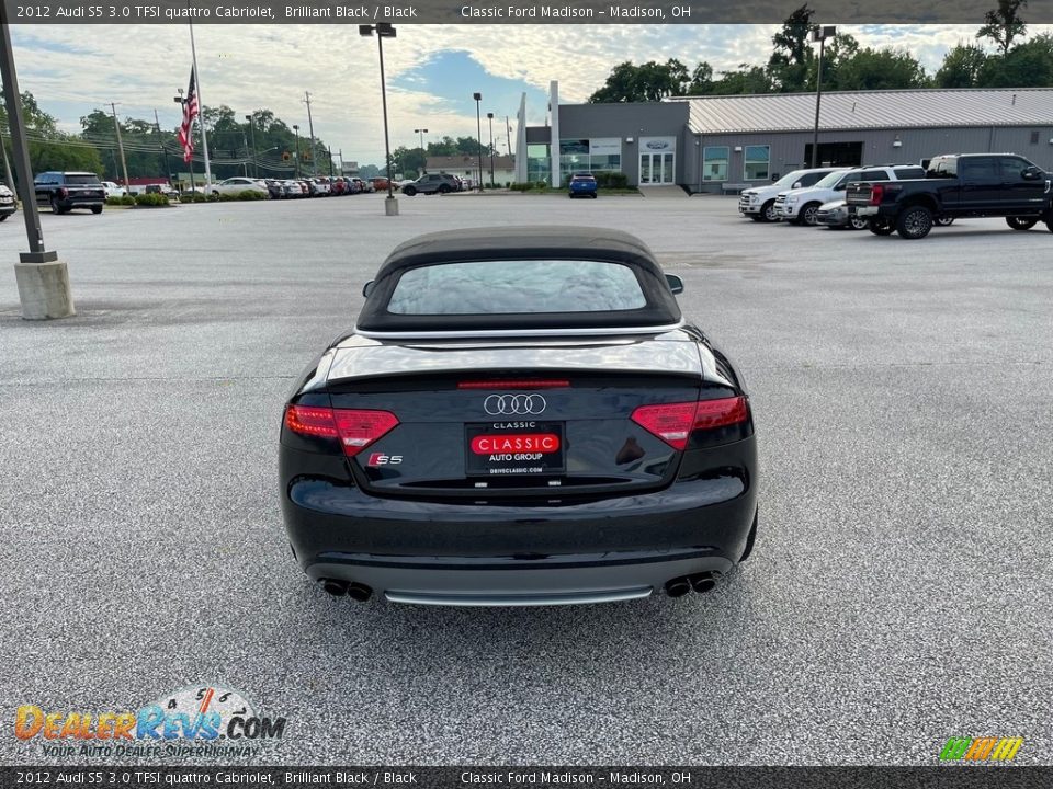 2012 Audi S5 3.0 TFSI quattro Cabriolet Brilliant Black / Black Photo #6
