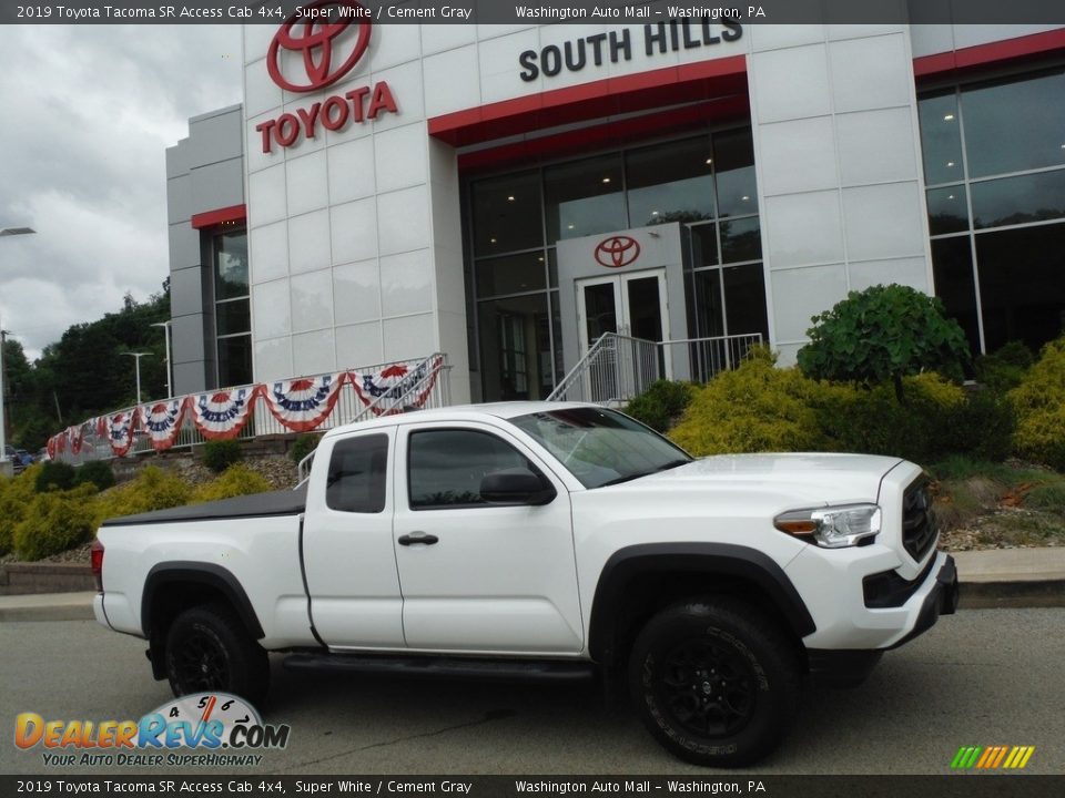 2019 Toyota Tacoma SR Access Cab 4x4 Super White / Cement Gray Photo #2