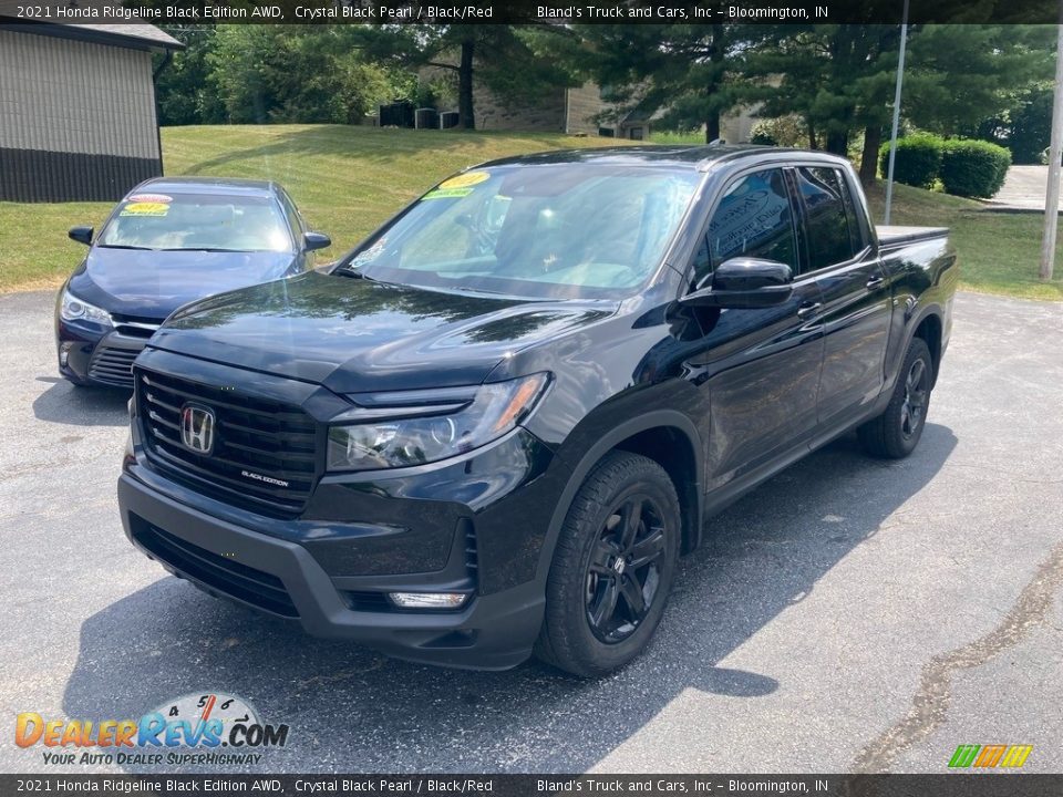 2021 Honda Ridgeline Black Edition AWD Crystal Black Pearl / Black/Red Photo #2