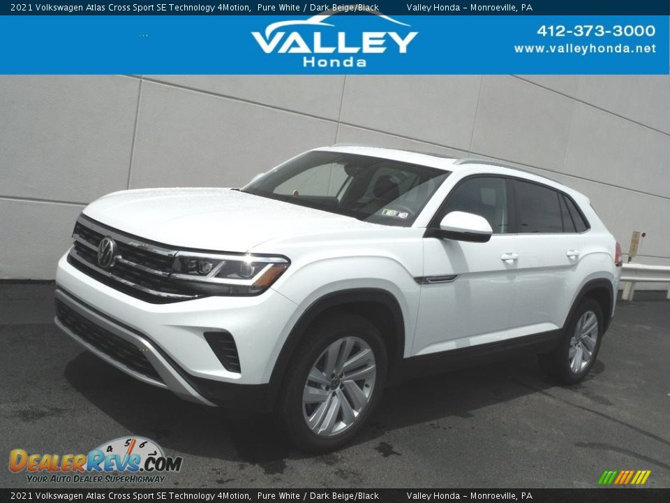 2021 Volkswagen Atlas Cross Sport SE Technology 4Motion Pure White / Dark Beige/Black Photo #1